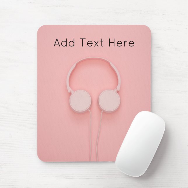 Rosa Kopfhörer mit Wickel Mousepad (Mit Mouse)