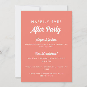 Rosa Koralle Happily Ever After Party Hochzeit  Einladung