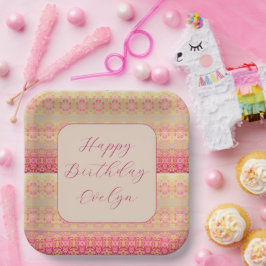 Rosa Koralle und Aprikose Pappteller