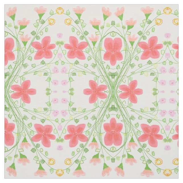 Rosa Koralle und Pfirsichfelle Stoff (Muster)