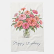 Rosa Korallen-Zinnien Alles Gute zum Geburtstag