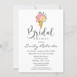 Rosa Korallengelbe Eiscreme Brautparty in Einladung