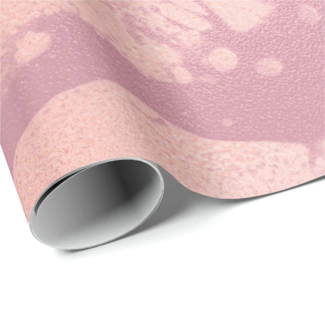 Rosa Korallenkoralle aus geschmolzenem Marmor Abst Geschenkpapier (Rolleneckpunkt)