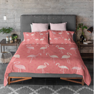 Rosa Korallenroter Flamingo Nahtloses Muster Kissenbezug