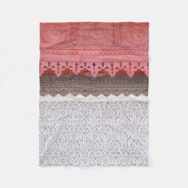 Rosa korallenrotes Haus Fleecedecke (Vorderseite)