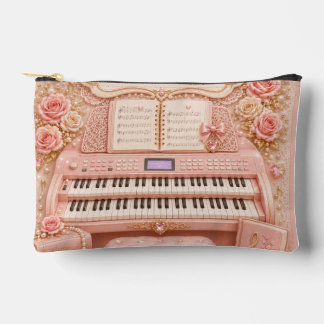Rosa Kosmetiktasche mit elektronischer Orgel-Musik Zubehörtasche