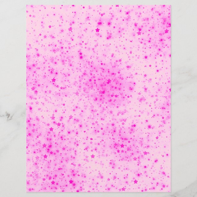 Rosa Kosmic Star Scrapbooking Paper (Vorderseite)