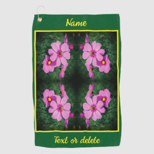Rosa Kosmos-Blume Abstrakt Personalisiert Golfhandtuch