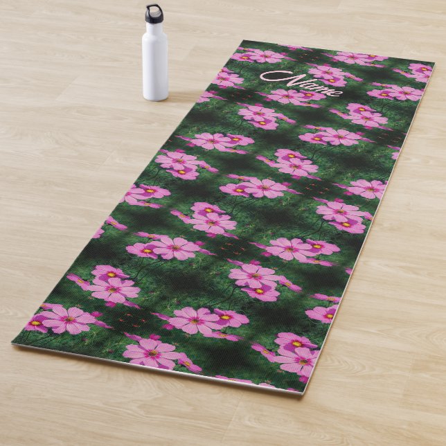 Rosa Kosmos Blume Abstraktes Muster Personalisiert Yogamatte (Beispiel)