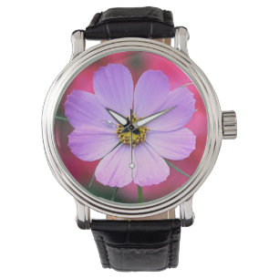 Rosa Kosmos Blume beobachten Armbanduhr