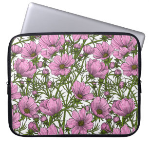Rosa Kosmos-Blume Laptopschutzhülle