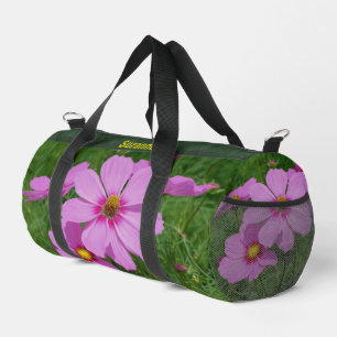 Rosa Kosmos Blume Natur Personalisiert Duffle Bag