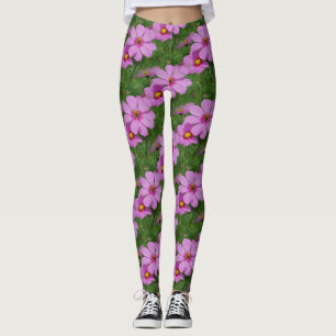 Rosa Kosmos Blume Naturmuster Leggings