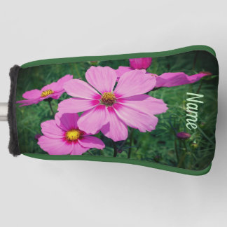 Rosa Kosmos-Blume Personalisiert Golf Headcover