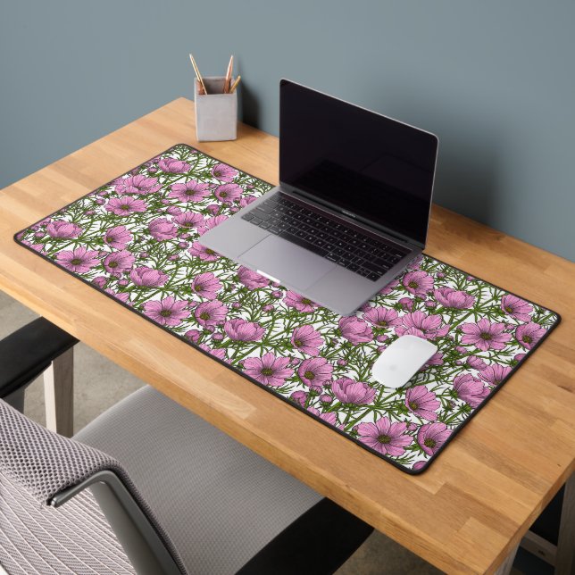 Rosa Kosmos-Blume Schreibtischunterlage (Büro 2)