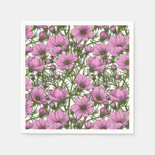 Rosa Kosmos-Blume Serviette