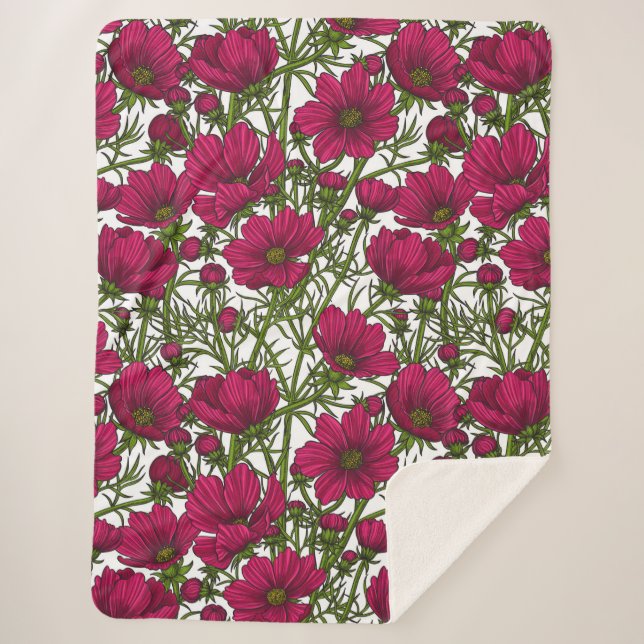 Rosa Kosmos-Blume Sherpadecke (Vorderseite)