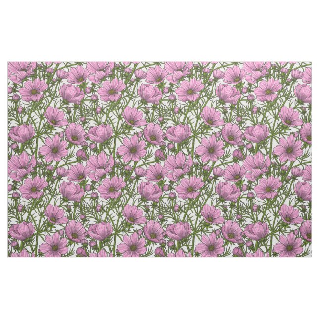Rosa Kosmos-Blume Stoff (Fat Quarter (45,7 x 55,9 cm))
