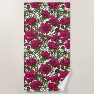 Rosa Kosmos-Blume Strandtuch