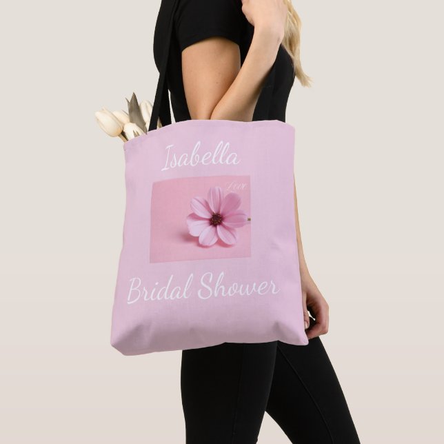 Rosa Kosmos Blumen Hochzeitsdusche Schrift  (Von Nahem)