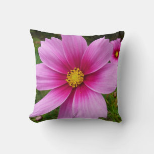 Rosa Kosmos-Blumen Wildblume Kissen