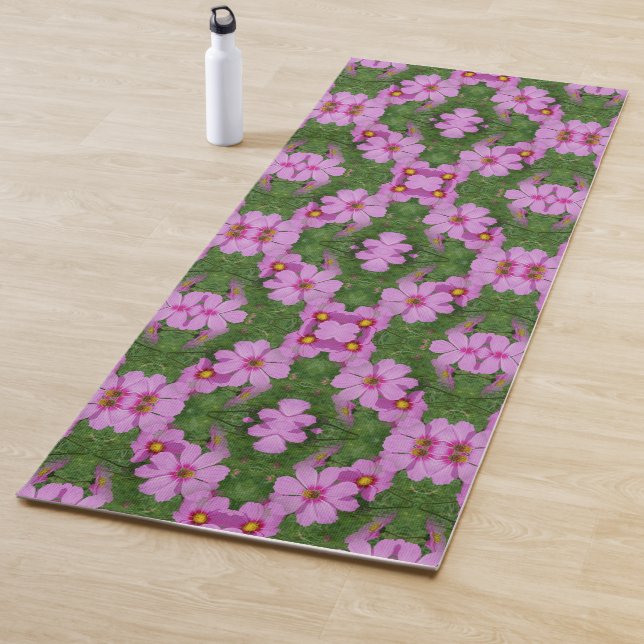 Rosa Kosmos Daisy Blume Abstrakte Natur Yogamatte (Beispiel)