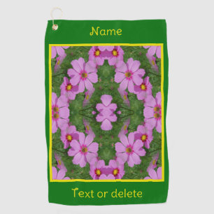 Rosa Kosmos Daisy Blume Natur Personalisiert Golfhandtuch
