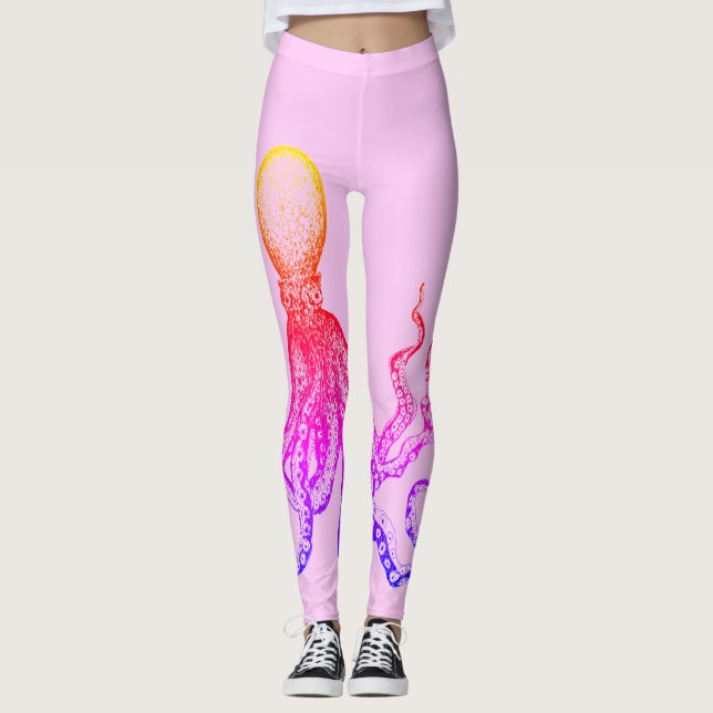 Rosa Kraken-Leggings Leggings (Vorderseite)