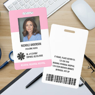 Rosa Krankenhaus Medizinisches Mitarbeiter Logo Fo Ausweis