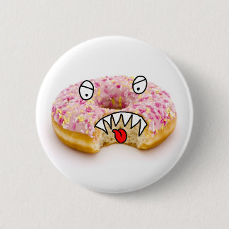 rosa Krapfenmonsterknopf Button