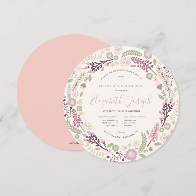 Rosa Kraut Erste Heilige Kommune Einladung (Vorne/Hinten)