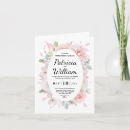 Rosa Kräuter Blossom Blume Einladung Hochzeitskart