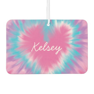 Rosa Krawatte-Farbstoff Custom Heart Air Freshener Autolufterfrischer