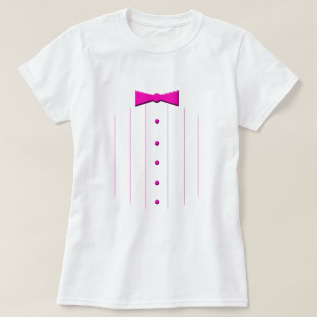 Rosa Krawatte Tuxedo T-Shirt (Design vorne)