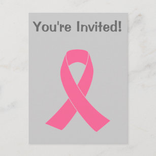 Rosa Krebs-Bewusstseins-Band Einladungspostkarte