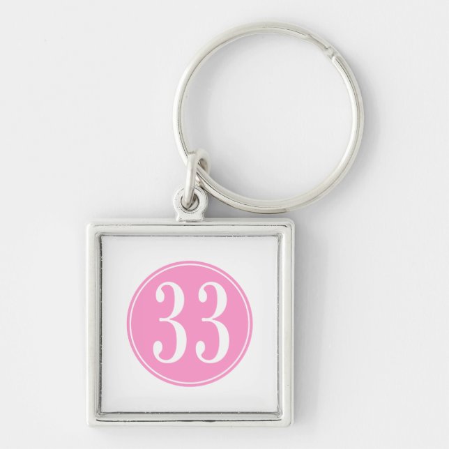 Rosa Kreis #33 Schlüsselanhänger (Vorne)