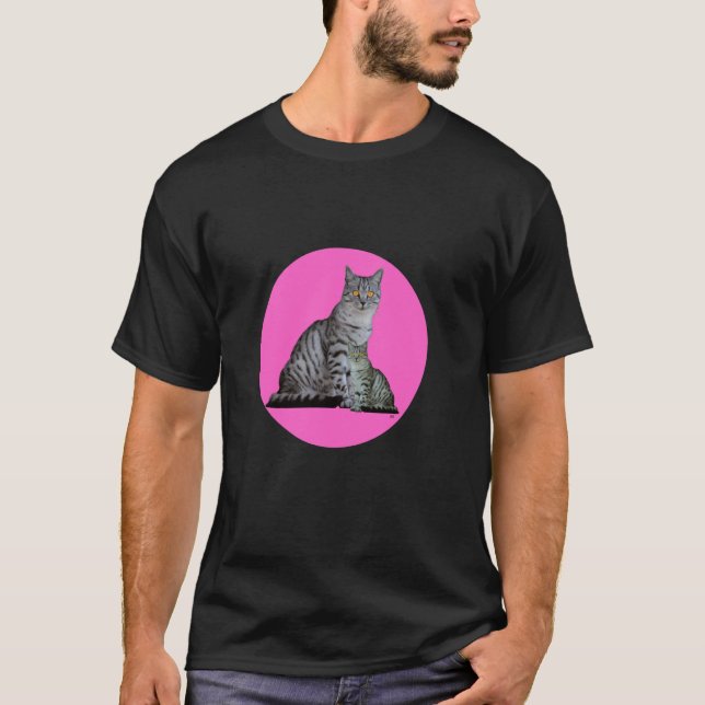 Rosa Kreis mit 2 Kätzchen T-Shirt (Vorderseite)