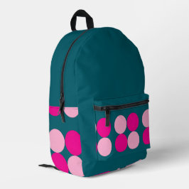 Rosa Kreise auf großem Grün Bedruckter Rucksack