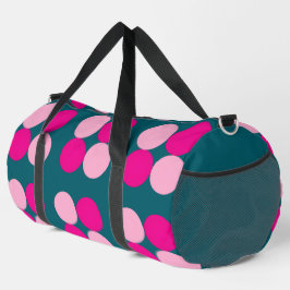 Rosa Kreise auf großem Grün Duffle Bag
