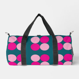 Rosa Kreise auf grün klein Duffle Bag