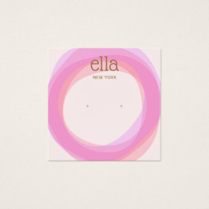 Rosa Kreise Gestänge Ohrring Display Card Square