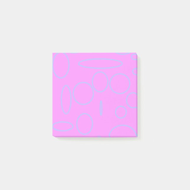 Rosa Kreise Post-it Klebezettel (Vorderseite)