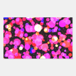 rosa Kreise Punktmuster Rechteckiger Aufkleber
