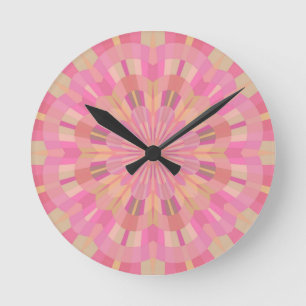 Rosa Kreise Runde Wanduhr