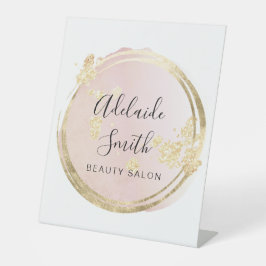 rosa Kreisgestaltung Sockelschild