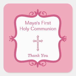 Rosa-Kreuz-Aufkleber Quadratischer Aufkleber