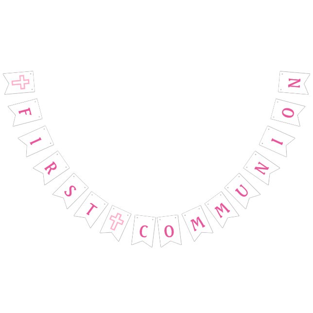Rosa Kreuz-erste Kommunions-Fahne Wimpelkette (Alle)
