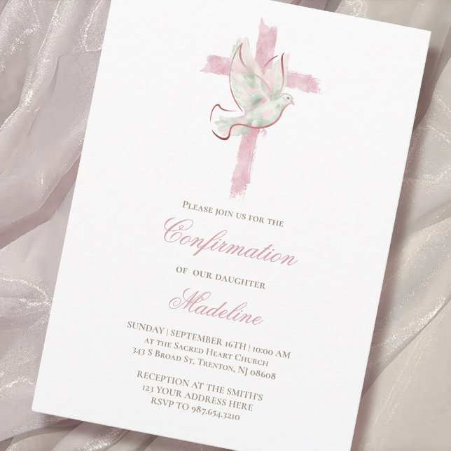 Rosa Kreuz Heiliger Geist Bestätigung Einladung (Von Creator hochgeladen)