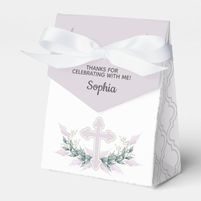 Rosa Kreuz im Feld Gastgeschenk für Quatrefolie Geschenkschachtel (Vorderseite)