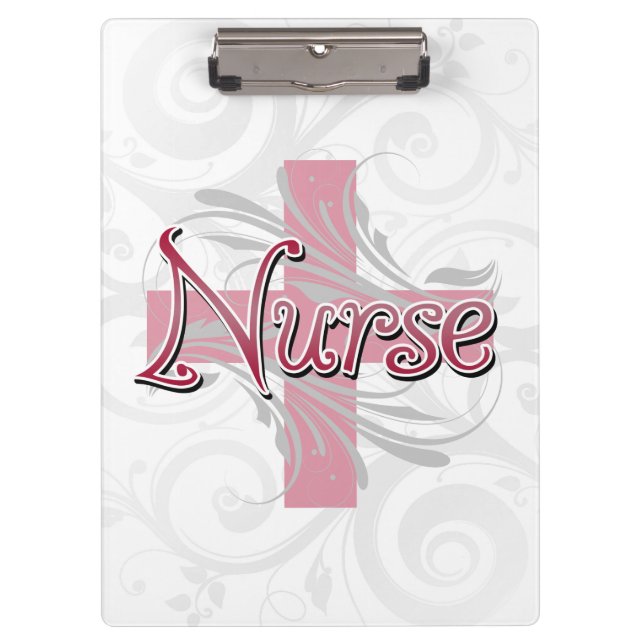 Rosa Kreuz-/Strudel-Krankenschwester Klemmbrett (Vorderseite)